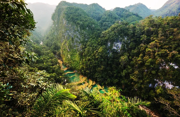 Piękne Naturalne Baseny Semuc Champey Lanquin Gwatemala Ameryka Środkowa — Zdjęcie stockowe