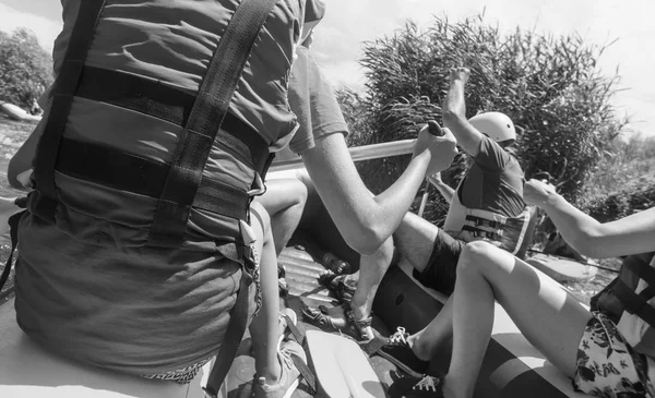 Rafting Team Summer Extreme Water Sport — стоковое фото