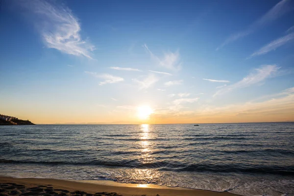 Coucher Soleil Pittoresque Sur Côte Mer Bon Pour Papier Peint — Photo