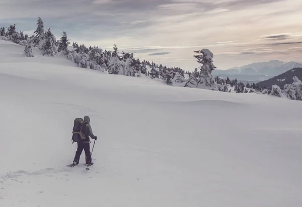 Turisté Zimních Horách — Stock fotografie