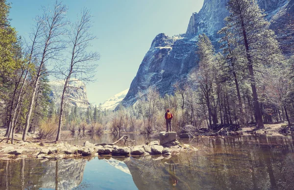 Güzel Erken Bahar Manzaraları Yosemite Milli Parkı Nda Yosemite Abd — Stok fotoğraf