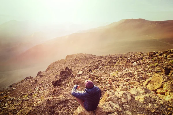 Όμορφη Σκηνή Ανατολή Στο Ηφαίστειο Haleakala Maui Νησί Χαβάη — Φωτογραφία Αρχείου