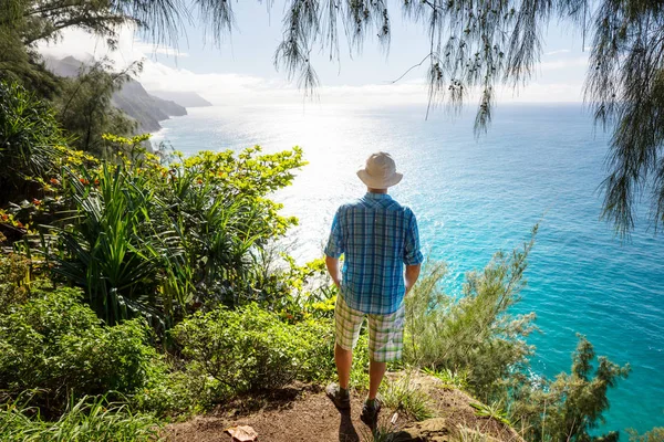 Wandelen Pali Coast Kauai Icland Hawaii — Stockfoto