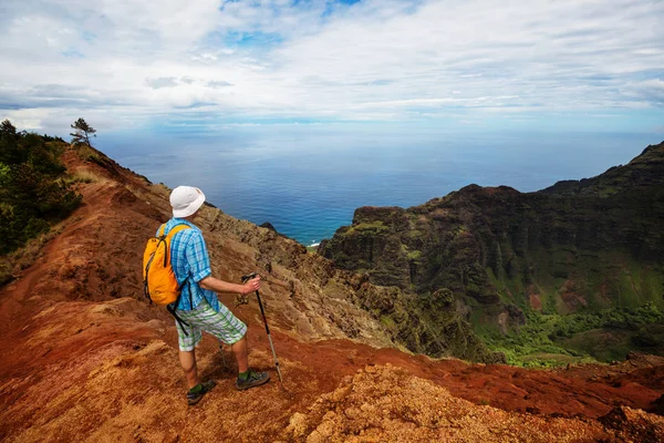 Caminhada Costa Pali Kauai Icland Havaí — Fotografia de Stock