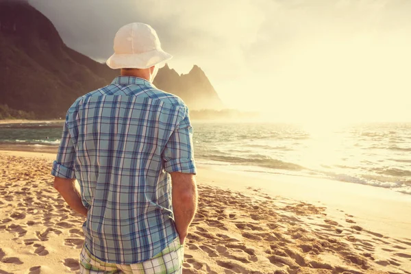 Beautiful Scene Tunnels Beach Island Kauai Hawaii Usa — Stock Photo, Image