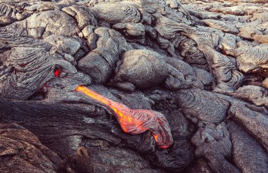 Hawaii, Büyük Ada 'da lav akıntısı