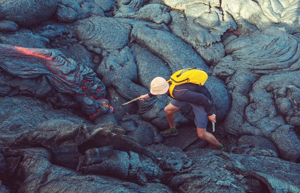 ชายใกล บลาวา บนเกาะบ กไอส แลนด ฮาวาย — ภาพถ่ายสต็อก