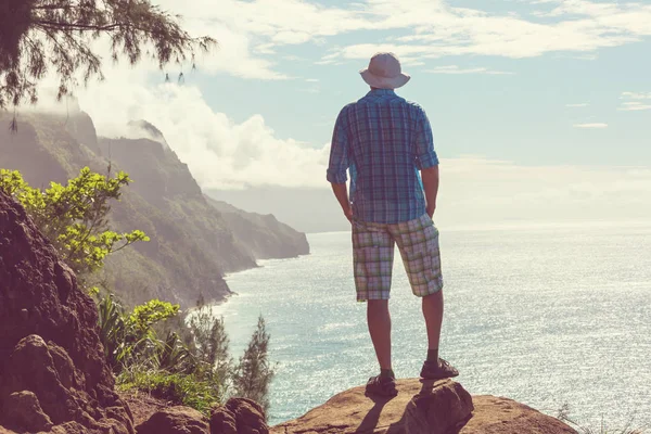 Wandelen Pali Coast Kauai Icland Hawaii — Stockfoto