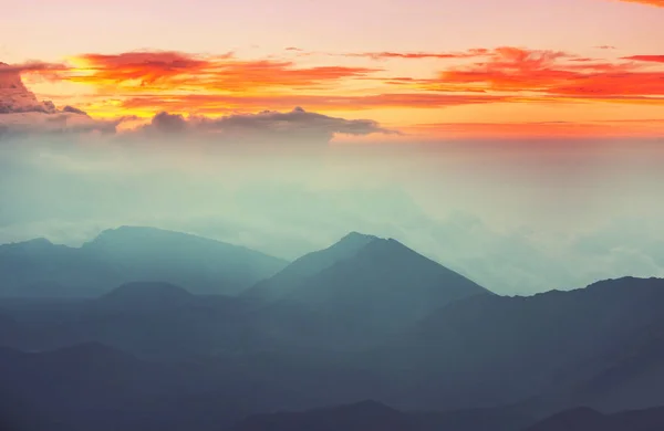 Beautiful Sunrise Scene Haleakala Volcano Maui Island Hawaii — Stock Photo, Image