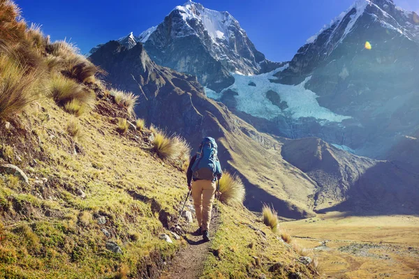Wanderszene Cordillera Gebirge Peru — Stockfoto