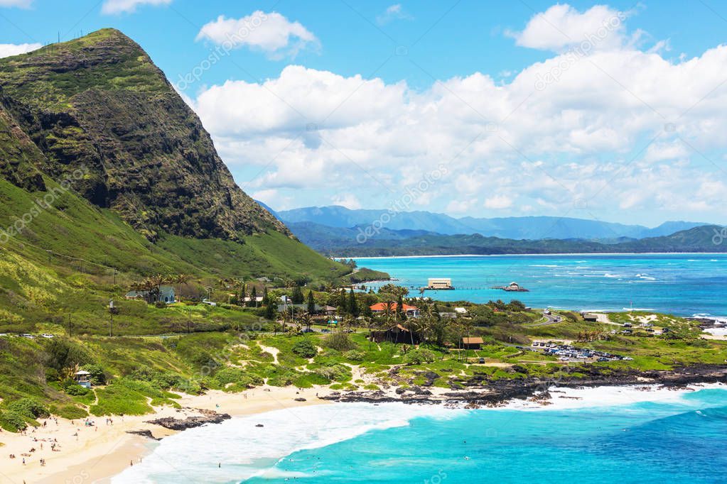 Beautiful landscapes in Oahu island, Hawaii