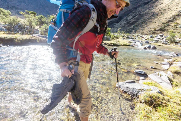 Turistická Scéna Horách Cordillera Peru — Stock fotografie