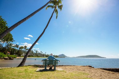 Hawaii, Oahu adasındaki güzel manzaralar.