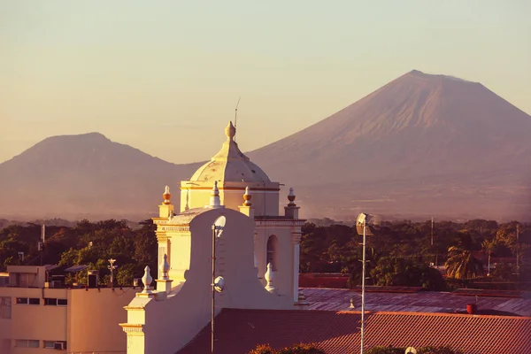 Colonial architecture in Leon city, Nicaragua