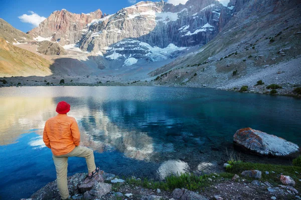 Beau Lac Serein Dans Les Montagnes Fann Branche Pamir Tadjikistan — Photo