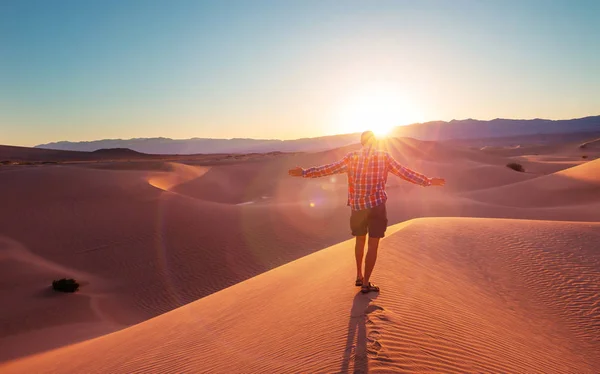 Randonnée Dans Désert Sable — Photo