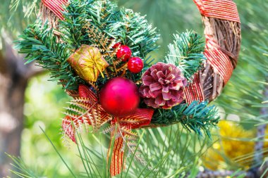 Güzel geleneksel Noel dekor yakın plan