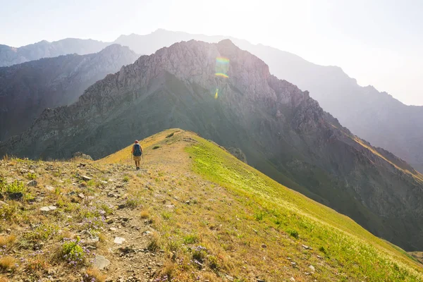 在乌兹别克斯坦 Chimgan 山脉徒步旅行 — 图库照片