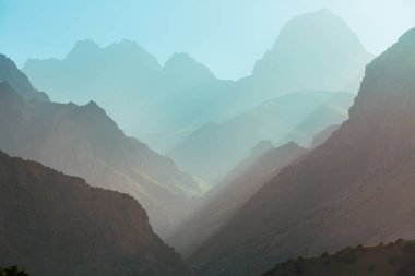 Beautiful landscape of Fann Mountains, Tajikistan clipart