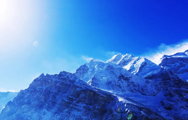 Dağların Manzarası Kanchenjunga Bölgesi Himalayalar Nepal — Stok fotoğraf