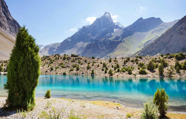 Krásné Klidné Jezero Fanns Hory Větev Pamir Tádžikistánu — Stock fotografie