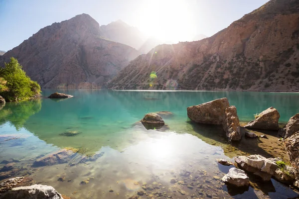 Bellissimo Lago Sereno Nelle Montagne Fanns Ramo Del Pamir Tagikistan — Foto Stock
