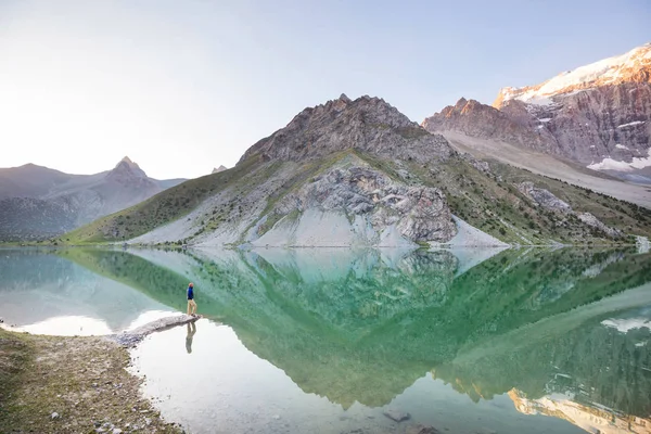 Tacikistan Daki Fanns Dağlarındaki Güzel Sakin Göl Pamir Kolu — Stok fotoğraf