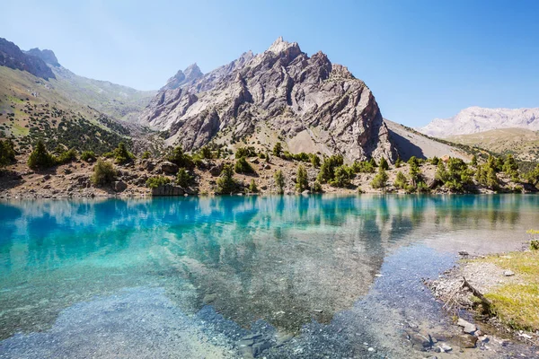 Piękne Spokojne Jezioro Górach Fanns Oddział Pamir Tadżykistanie — Zdjęcie stockowe