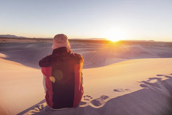 Kum Çöl Arka Görünümünde Zammı — Stok fotoğraf