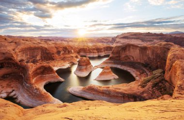 Reflection canyon in Powell lake, USA clipart
