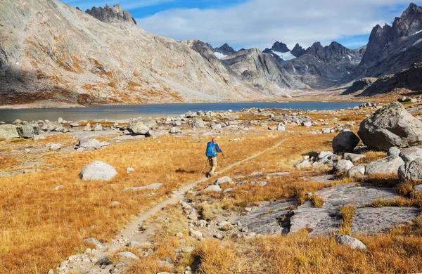 Wanderung Den Herbstbergen — Stockfoto