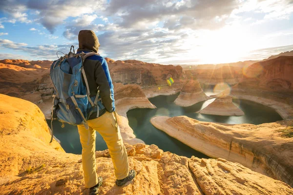 Canyon Riflessione Nel Lago Powell Usa — Foto Stock