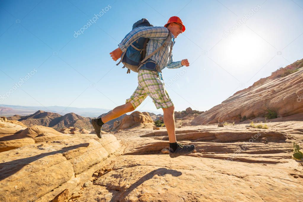 Hiker in the Utah mountains 