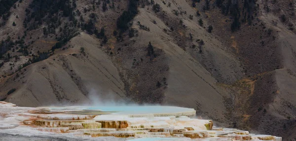 Mammoth Hot Springs Yellowstone États Unis — Photo
