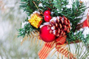 Güzel geleneksel Noel dekor yakın plan