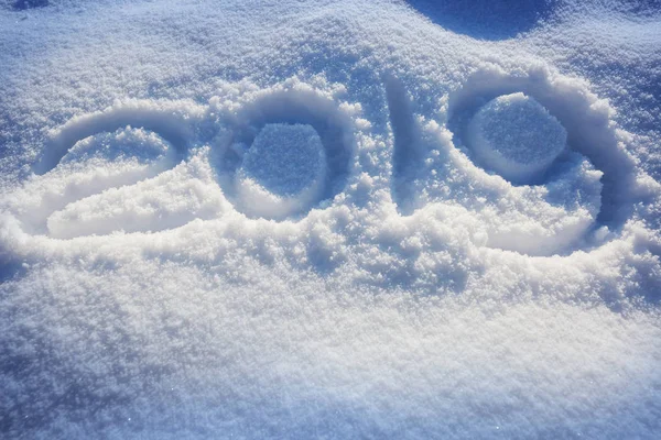 在雪地上写新年日期 — 图库照片