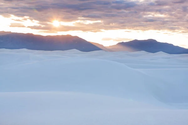 Neobvyklé Bílé Písečné Duny White Sands National Monument Nové Mexiko — Stock fotografie