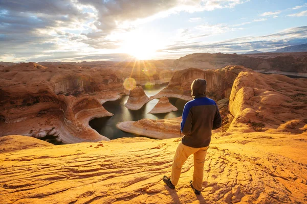 Canyon Reflexão Powell Lake Eua — Fotografia de Stock