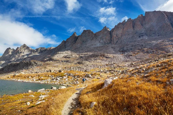 Wędrówka Wind River Range Wyoming Usa Jesienny Sezon — Zdjęcie stockowe