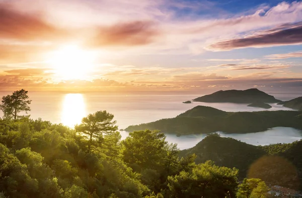 Hermosa Costa Del Mar Puesta Sol Turquía — Foto de Stock