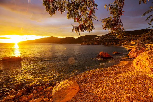 Schöne Meeresküste Sonnenuntergang Der Türkei — Stockfoto