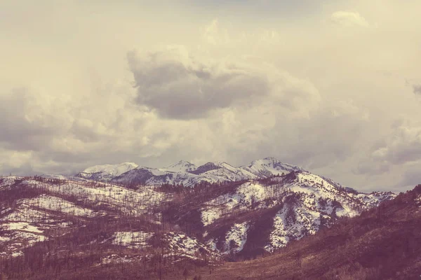 Lumen Peittämät Vuoret Talvikaudella — kuvapankkivalokuva