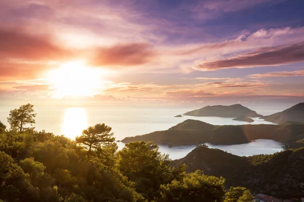 Bela Costa Mar Pôr Sol Turquia — Fotografia de Stock