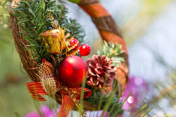 Hermosa Decoración Tradicional Navidad Primer Plano — Foto de Stock