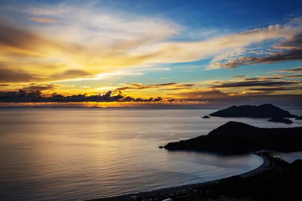 Bela Costa Mar Pôr Sol Turquia — Fotografia de Stock