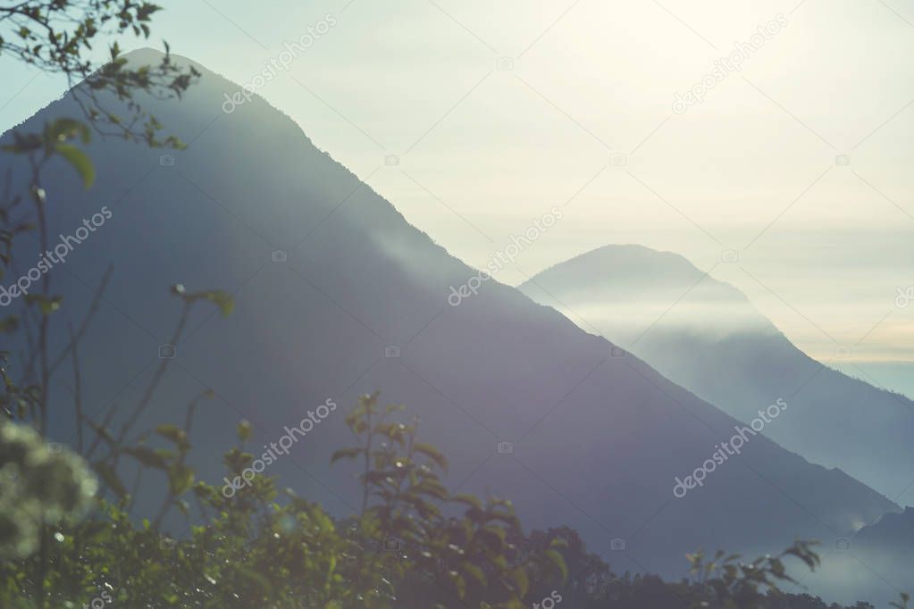 Beautiful volcanoes landscapes in Guatemala, Central America