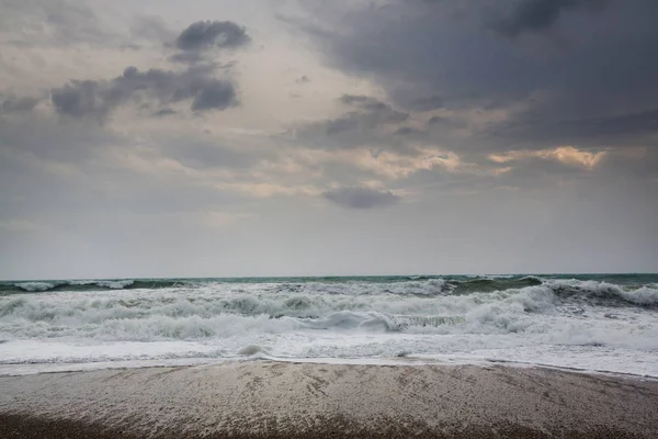 Spiaggia Mare Tempo Tempesta — Foto Stock