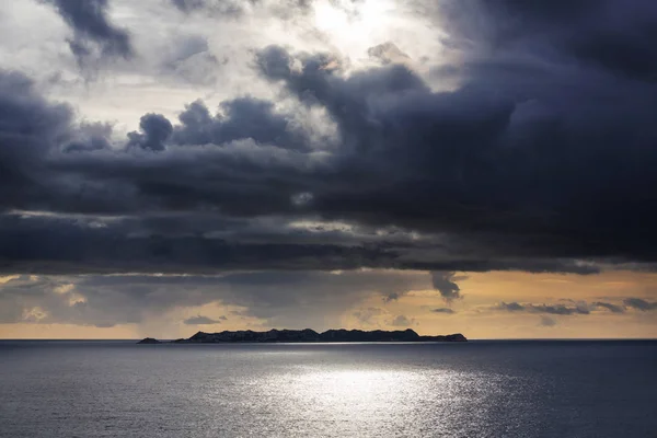 Pioggia Vista Panoramica Sull Oceano — Foto Stock