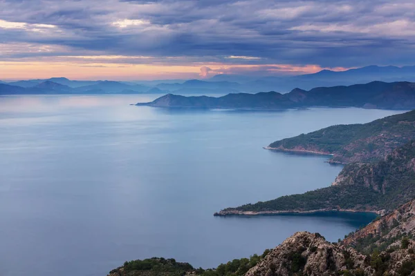 Hermosa Costa Atardecer Turquía — Foto de Stock