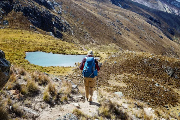 Turistická Scéna Horách Cordillera Peru — Stock fotografie